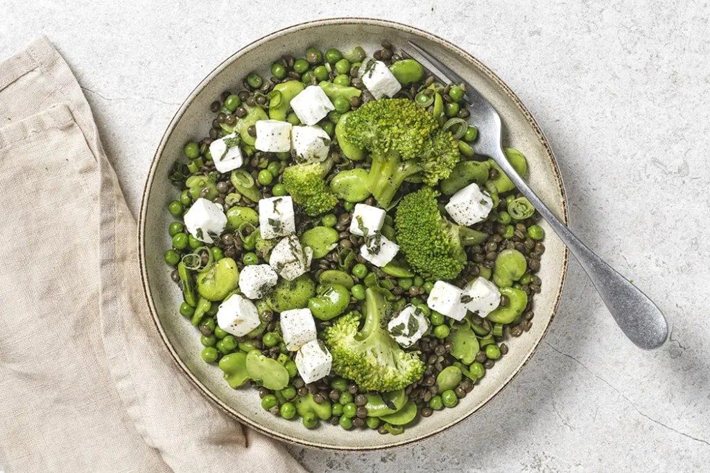 Plat FoodChéri Salade de lentilles vertes petites poids bio et feta AOP