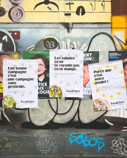 FoodCheri hacke les élections européennes avec de l'affichage sauvage qui réaffirme ses engagements